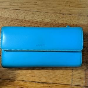 Teal and yellow Lodis wallet